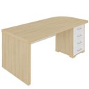 Ver imagem 1 de Mesa para Escritório Home Office Gaveteiro Direito Atria Executiva A02 Carvalho Branco - Lyam Decor