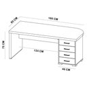 Ver imagem 5 de Mesa para Escritório Home Office Gaveteiro Direito Atria Executiva A02 Carvalho Branco - Lyam Decor