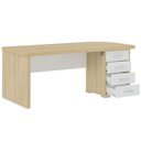Ver imagem 6 de Mesa para Escritório Home Office Gaveteiro Direito Atria Executiva A02 Carvalho Branco - Lyam Decor