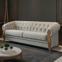 Ver imagem 2 de Sofá Living Capitone 2 Lugares Milano 188 cm Pes Madeira Boucle Tce 1018 Moll