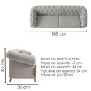 Ver imagem 3 de Sofá Living Capitone 2 Lugares Milano 188 cm Pes Madeira Boucle Tce 1018 Moll