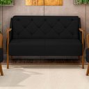 Ver imagem 2 de Poltrona Namoradeira 2 Lugares 135cm Capitonê Lapa M22 Veludo Preto - Mpozenato