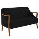 Ver imagem 1 de Poltrona Namoradeira 2 Lugares 135cm Capitonê Lapa M22 Veludo Preto - Mpozenato