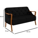 Ver imagem 4 de Poltrona Namoradeira 2 Lugares 135cm Capitonê Lapa M22 Veludo Preto - Mpozenato
