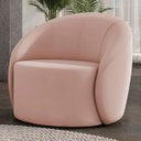 Ver imagem 1 de Poltrona Sala Decorativa Redonda 91cm Steve Veludo Rose I01 - Mpozenato