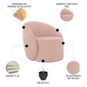 Ver imagem 3 de Poltrona Sala Decorativa Redonda 91cm Steve Veludo Rose I01 - Mpozenato
