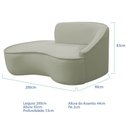 Ver imagem 5 de Kit Divã Recamier Orgânico Marrocos 200cm Lado Esquerdo e 1 Poltronas Amore Bouclé Verde Oliva