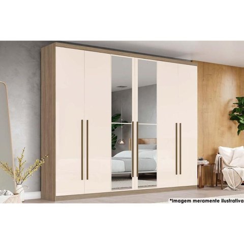 Guarda Roupa 6 Portas 2 Esp 3 Gavs Jade Henn Rústico