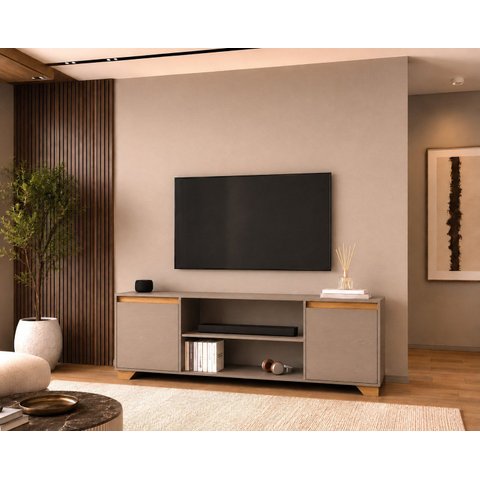 Rack para TV até 60 Polegadas 180cm 2 Portas 3 Prateleiras Benevello Quiditá