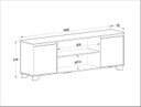 Ver imagem 3 de Rack para TV até 60 Polegadas 180cm 2 Portas 3 Prateleiras Benevello Quiditá