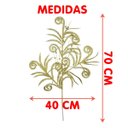 Ver imagem 4 de Folhas Plantas Decoração Natal Gliter Dourado 70cm Kit 8pçs