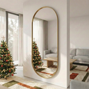 Ver imagem 2 de Espelho Decorativo Grande Oval com Moldura Metal Corpo Inteiro 170 X 70 Cm Industrial