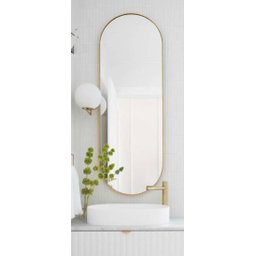 Espelho Decorativo Grande Oval com Moldura Metal Corpo Inteiro 170 X 70 Cm Industrial  - 6