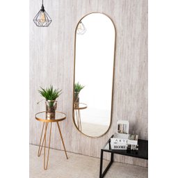 Espelho Decorativo Grande Oval com Moldura Metal Corpo Inteiro 170 X 70 Cm Industrial  - 3