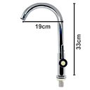 Ver imagem 2 de Torneira Mesa Cozinha Bancada Aço Inox Cromado 1/4 Volta