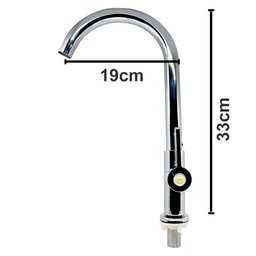 Torneira Mesa Cozinha Bancada Aço Inox Cromado 1/4 Volta - 2