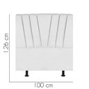 Ver imagem 2 de Cabeceira Estofada Bélgica 100cm Solteiro Para Cama Box Quarto Corino Branco - Gat Magazine