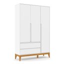 Ver imagem 4 de Berço Americano Unique e Guarda Roupa 3 Portas Nature Clean Branco Soft Eco Wood com Colchão Gazin –