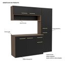 Ver mais imagens de Cozinha Completa Modulada Suspensa com Armário Aéreo e Balcão Aura Preto/Nogal