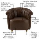 Ver imagem 4 de Poltrona Decorativa Alce Pes Madeira Courino Tcs 721 Moll