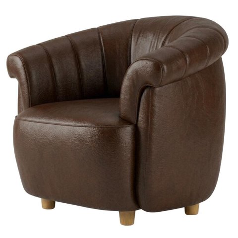 Poltrona Decorativa Alce Pes Madeira Courino Tcs 721 Moll