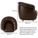 Ver imagem 3 de Poltrona Decorativa Alce Pes Madeira Courino Tcs 721 Moll