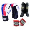 Kit Boxe Muay Thai Fheras New Top Luva+Band+Caneleira Free Star 010 - 1