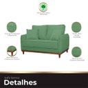 Ver imagem 7 de Sofa Sena 2 Lugares Base de Madeira para Sala Hotel Linho Verde