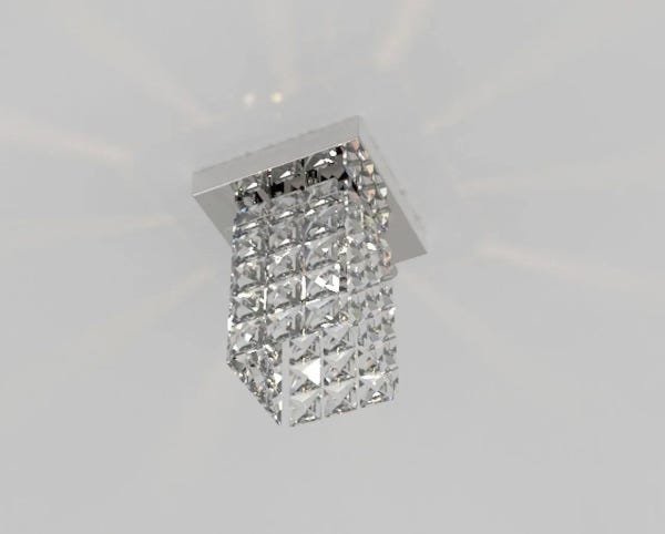 Luminária Plafon de Cristal Quadrado 12cm Balcão Bancada Corredor Lavabo - 2