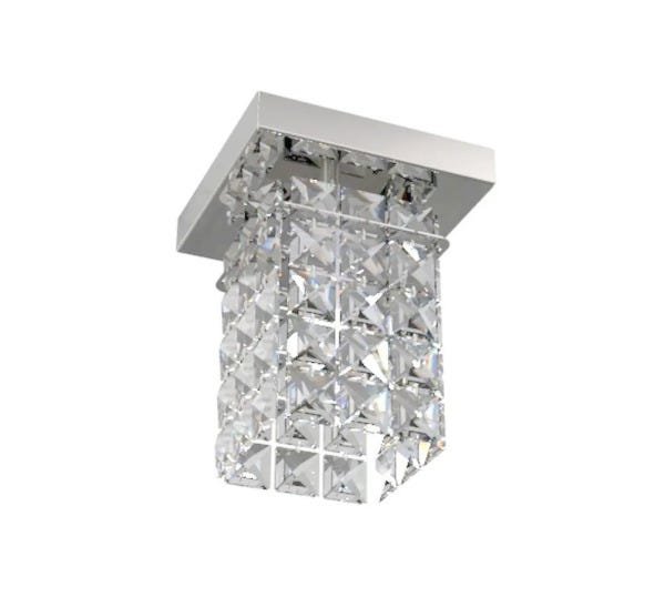 Luminária Plafon de Cristal Quadrado 12cm Balcão Bancada Corredor Lavabo - 1