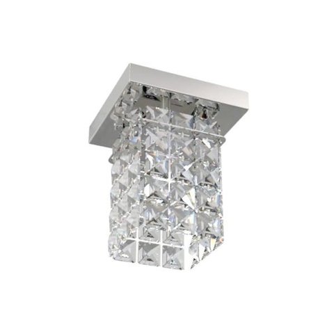 Luminária Plafon de Cristal Quadrado 12cm Balcão Bancada Corredor Lavabo
