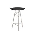 Ver imagem 1 de Mesa Bistrô Redonda Estrutura em Ferro Branco com Tampo Preto