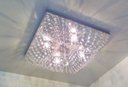 Ver imagem 2 de Plafon Lustre de Cristal Legitimo Quadrado 42cm Sala Quarto Corredor Living