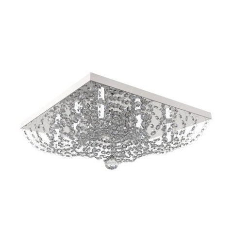 Plafon Lustre de Cristal Legitimo Quadrado 42cm Sala Quarto Corredor Living