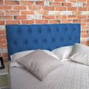 Ver imagem 2 de Cabeceira Estofada Solteiro Capitonê Luna Suede Liso Azul Royal 90 X 120 RBL