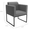 Poltrona Decorativa Pés Metálicos Anita Linho 762 F02 Cinza - Mpozenato - 5