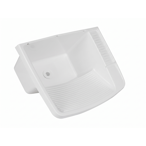 Tanque de Plástico Lavanderia c/Sifão 22L - Branco