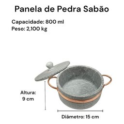 Jogo de Panelas de Pedra Sabão Duráveis e Saudáveis 6 Peças - 2
