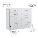 Ver imagem 3 de Cômoda 10 Gavetas Mdp 117x92x40,5cm 3017:branco