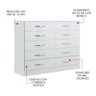 Cômoda 10 Gavetas Mdp 117x92x40,5cm 3017:branco - 3