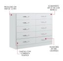 Ver imagem 3 de Cômoda 10 Gavetas Mdp 117x92x40,5cm 3017:branco