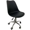 Cadeira de Escritório Eames Leda com Assento Pu Giratória:preto - 1