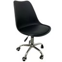 Ver imagem 1 de Cadeira de Escritório Eames Leda com Assento Pu Giratória:preto
