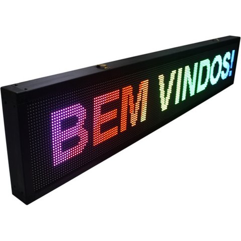 Painel Led Rgb 135x40 Letreiro Colorido Luminoso Digital Alto Brilho Usb