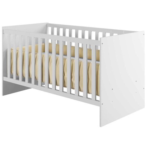 Berço Americano Soft com Colchão Gazin com Guarda Roupa Ipê 3 Portas Branco Cinamomo - Móveis Albatr