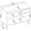 Ver imagem 4 de Balcão de Cozinha Firenze 120m com Tampo Mdp - Amêndola Touch/ Nude Prime Tx Demóbile