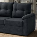 Ver imagem 2 de Sofá Cama 2 Lugares Casal 1,60 Mts Tifany Veludo Matrix Cor:Veludo Cinza
