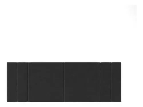 Cabeceira Viuva Tulipa Estofada Suspensa para Quarto - 128 cm - Preto Corino