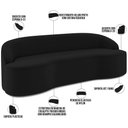 Ver imagem 4 de Sofá 3 Lugares Curvo Sala de Estar Living Lótus D02 Veludo Preto 210 cm C-300 - Lyam Decor