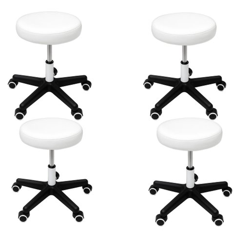 Kit 4 Cadeiras de Escritório sem Encosto Mocho - Branco